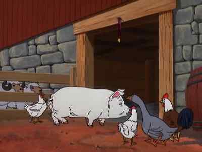 Wilbur no longer worried
about being killed, - Charlotte's Web