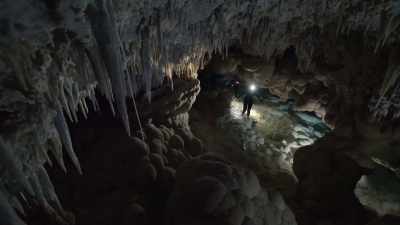 WILL SMITH: You'd
imagine these deep
dark caves to be lifeless. - One Strange Rock