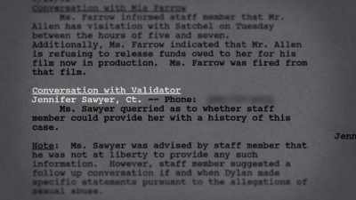 Williams had corresponded
directly with Jennifer Sawyer, - Allen v. Farrow
