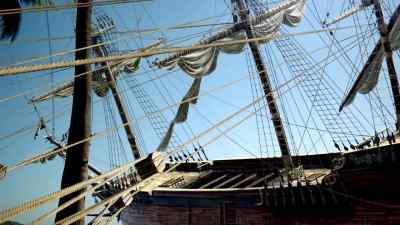 - (wind blowing)
- (lantern squeaking) - Black Sails