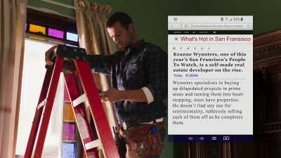 "Winters specializes in
buying up dilapidated projects - The Trouble with Mistletoe