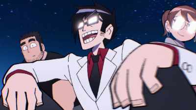 - With dynamite!
- [sharp sting] - Scott Pilgrim Takes Off