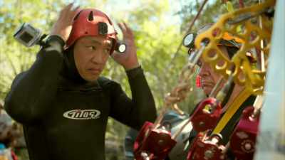 With my gear on
and the rope team ready, - Lost Treasures of the Maya