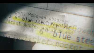 With his left hand, - I'll Be Gone in the Dark