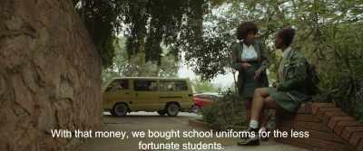 With that money, we bought school uniforms for the less
fortunate students. - Gereza