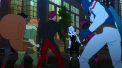 With something even worse
than her screams, feedback. - Marvel Rising: Battle of the Bands