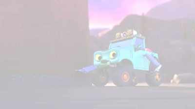 With my sticky tires,
I can climb up any surface. - Mighty Monsterwheelies