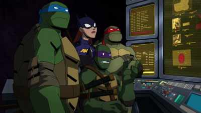 With the machinery
that the Foot has stolen, - Batman vs Teenage Mutant Ninja Turtles