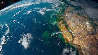 Within days, a green flame forms
on the surface of the ocean - Our Great National Parks