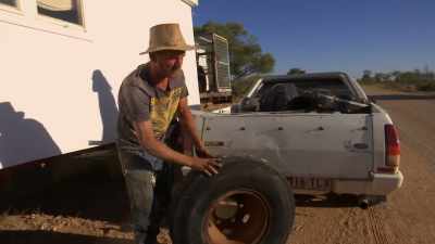 Without a spare
for the spare, they're stranded. - Outback Opal Hunters