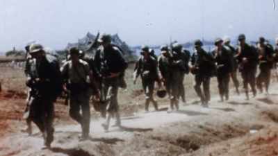 WITHOUT ANY CLEAR FRONT LINES,
IT'S AMBUSH AFTER AMBUSH. - The Pacific War in Color