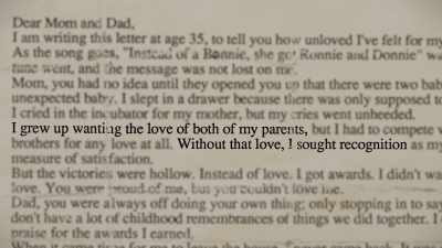 "Without that love,
I sought recognition - Resynator