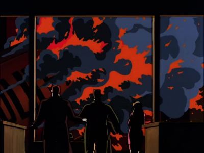 WOMAN: It's on fire!
MAN: It's gonna crash. - Batman: The Animated Series