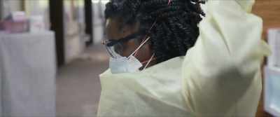 WOMAN (over PA): Code blue
to LIJ Tower, sixth floor. - The First Wave