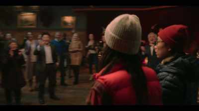 -[woman whispers] Here they come.
-[all] Surprise! - Love Hard