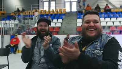 - Woo!
- Wrestler: Ah! - The Wrestlers
