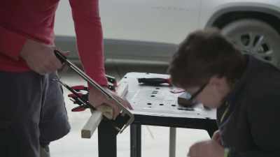 [wood clatters]
[laughs] That is perfect. - Through Our Eyes