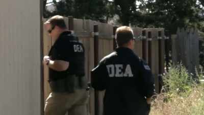 [wood splinters]
Saying, "DEA." - The Crime of the Century