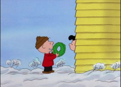 Would you like to buy a Christmas wreath - It's Christmastime Again, Charlie Brown