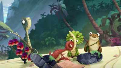 Wow! A pogo-bone!
You hid it inside the rock! - Gigantosaurus
