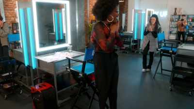 -Wow!
-[all cheer and applaud] - Glow Up: Britain's Next Make-Up Star
