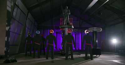 Wrapped up in chain mail,
bound by leather restraints, - White Rabbit Project