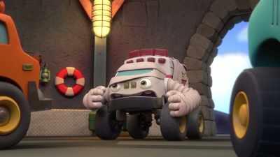 [Wraps panting] - Mighty Monsterwheelies