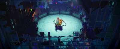 [wrestler screams, body thuds] - Rumble