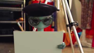 - Wuh!
- [impressed babbling] - Alien TV