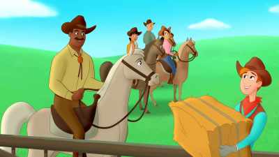 Ya!
(horse whinnying) - Curious George: Go West, Go Wild