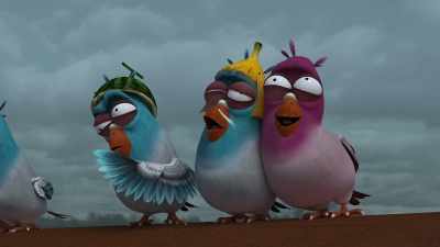 - Ya-ya!
- [squawks] - Larva Family