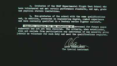 Yarmolinsky writes back
and says in effect, - Black in Space: Breaking the Color Barrier