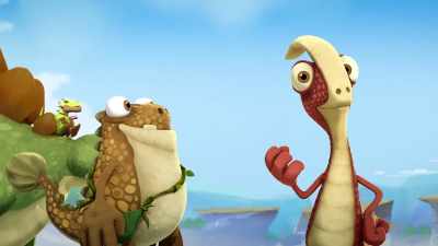 -Yay! Whee!
-(chuckles) - Gigantosaurus