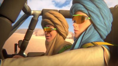 Yeah, good thinking!
It'll be hard for him to hit you here. - Fast & Furious Spy Racers