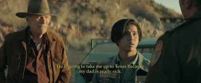 Yeah,
his dad's  enfermo  in Texas, - Cry Macho