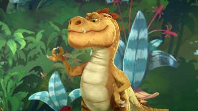 Yeah! So whaddaya say we go
on a food raid together? - Gigantosaurus