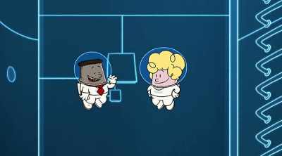 -Yeah, space is easy.
-♪ Check it out, yo, I'm Melvinator S ♪ - The Epic Tales of Captain Underpants in Space