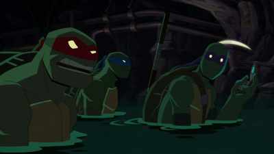 Yeah, thanks for that,
but you sure this cave leads anywhere? - Batman vs Teenage Mutant Ninja Turtles