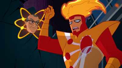 Yeah, that's the spirit, Prof!
High... (STAMMERS) - Justice League Action