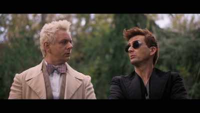 Yeah, they're sending him
a Hell Hound - Good Omens