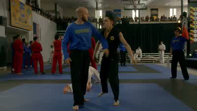 Yeah! Yeah! -Yeah! -Damn, he is so hot! - Cobra Kai
