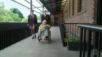 Year 12 prefects Will and Matt
have been excused from class - Miriam Margolyes: Australia Unmasked