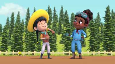 - Yeehaw!
- (both laughing) - Dino Ranch