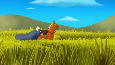 (yelling)
(water splashes) - Curious George: Go West, Go Wild
