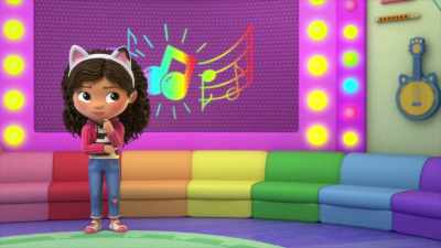 ♪ Yellow, red, blue, blue, orange, blue ♪ - Gabby's Dollhouse