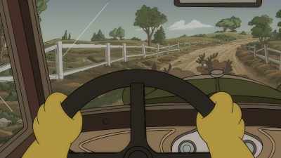 -[yells]
-[thumping] - The Simpsons: The Past and the Furious