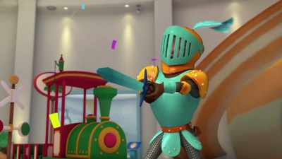 -[yelps] En garde, you beasts!
-[chuckles] - Ridley Jones