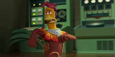 -[yelps, panting]
-[guard 2 shouts] - Chicken Run: Dawn of the Nugget