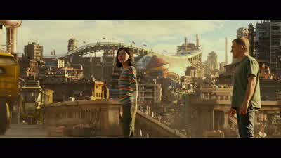 Yeow! What's that? - Zalem. - Oh! The last of the great sky cities. - What holds it up? Magic? - No. - Alita: Battle Angel