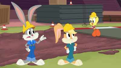 Yep, he's testing out the
tracks at Daffy's Detour. - Bugs Bunny Builders